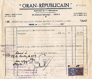 Oran Courriers pub 317